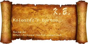 Koloszár Bartos névjegykártya